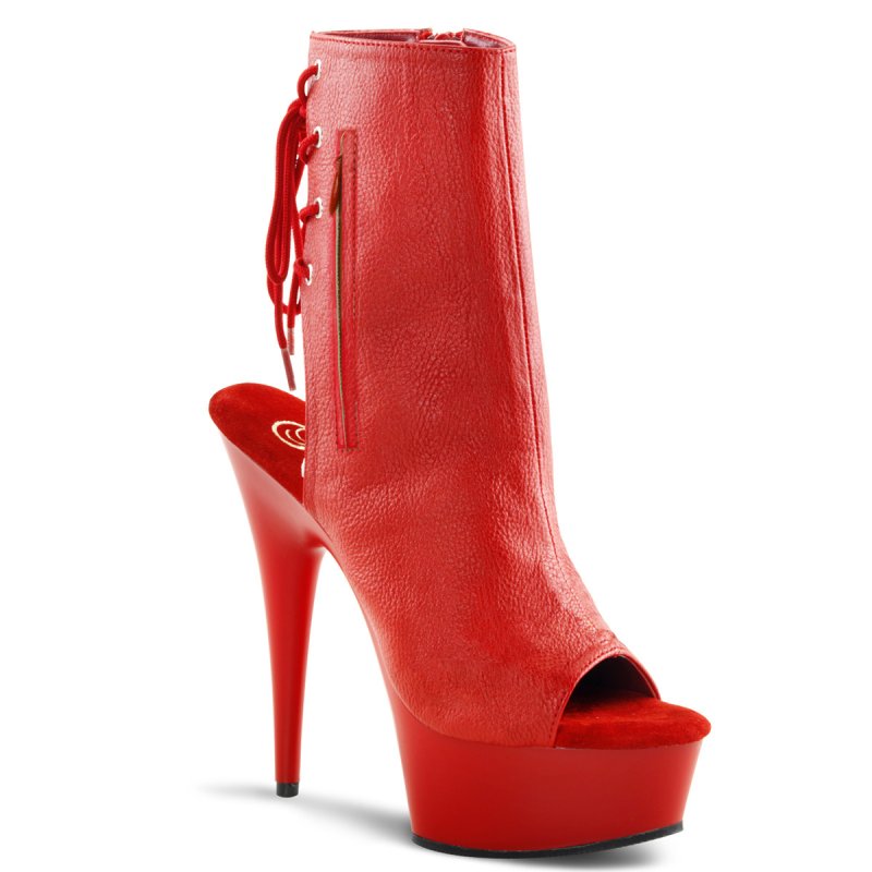 Červené matné go-go kozačky DEL1018/RPU/M | DELIGHT-1018 Pleaser