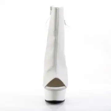Bílé matné go-go kozačky DEL1018/W/PU | DELIGHT-1018 Pleaser - zepředu