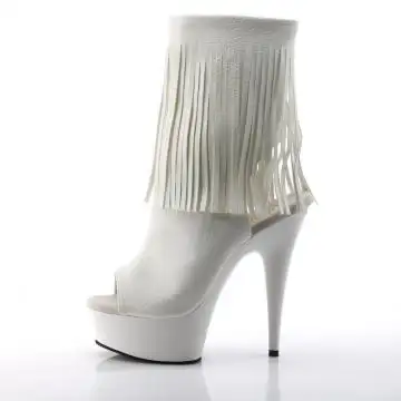 Bílé go-go kozačky s třásněmi Pleaser DEL1019/WPU/M | DELIGHT-1019 Pleaser - z vnitřku