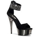 DELIGHT-670 Černé luxusní sexy boty na podpatku