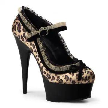 Leopard sexy lodičky na platformě DEL683/LPSA/B Pleaser | DELIGHT-683 Pleaser
