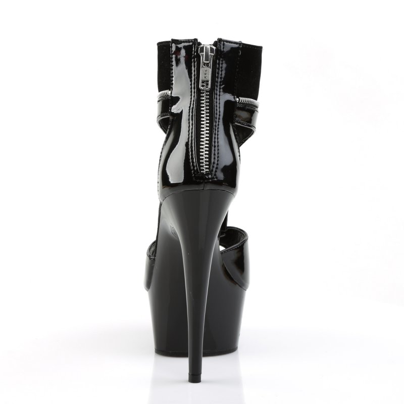 Černé sandály na platformě DEL690/B-NB/M Pleaser | DELIGHT-690 Pleaser - zezadu