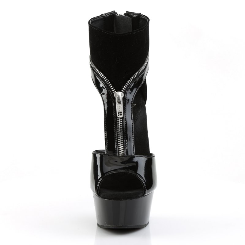 Černé sandály na platformě DEL690/B-NB/M Pleaser | DELIGHT-690 Pleaser - zepředu