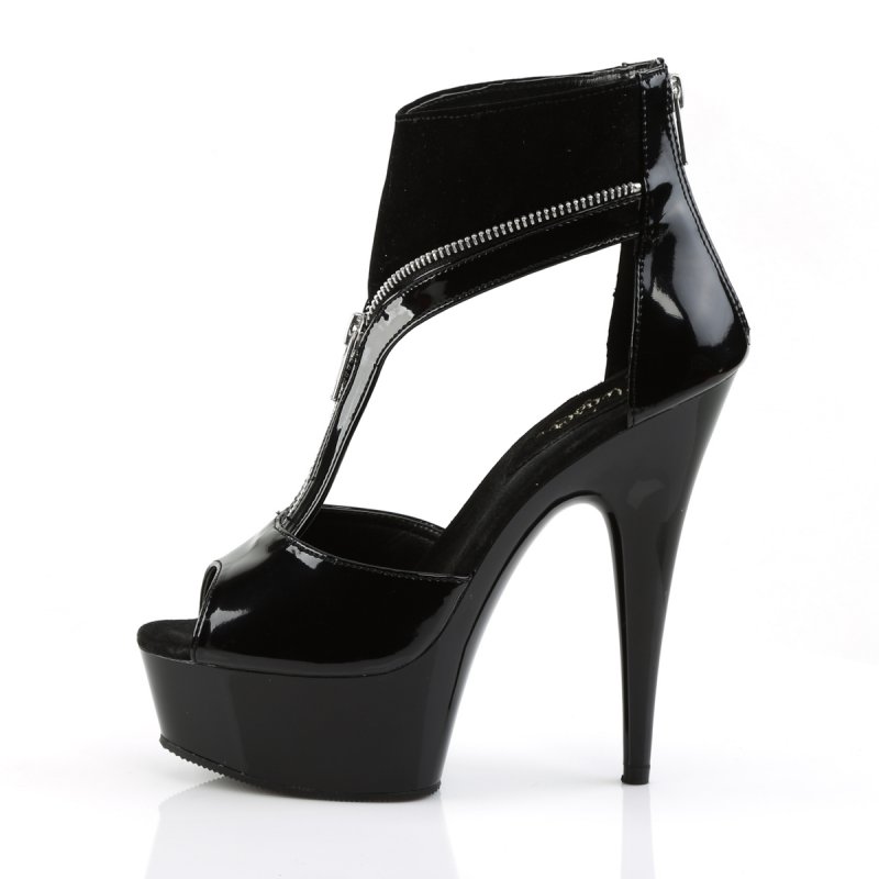 Černé sandály na platformě DEL690/B-NB/M Pleaser | DELIGHT-690 Pleaser - z vnitřku
