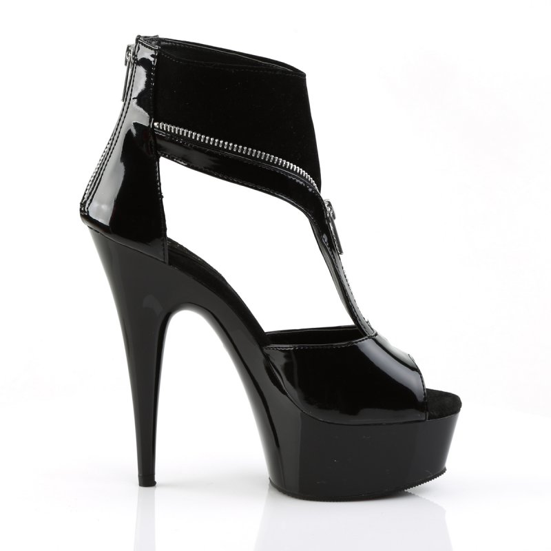 Černé sandály na platformě DEL690/B-NB/M Pleaser | DELIGHT-690 Pleaser - z vnějšku