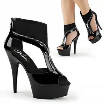 Černé sandály na platformě DEL690/B-NB/M Pleaser | DELIGHT-690 Pleaser