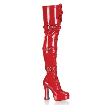 Červené stehenní kozačky na vysokém podpatku ELE3028/R | ELECTRA-3028 Pleaser Červené stehenní kozačky na vysokém podpatku ELE3028/R | ELECTRA-3028 Pleaser