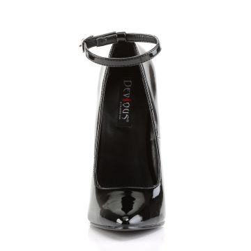 Černé fetiš lodičky na kovovém podpatku DAG12/B Devious | DAGGER-12 - zepředu