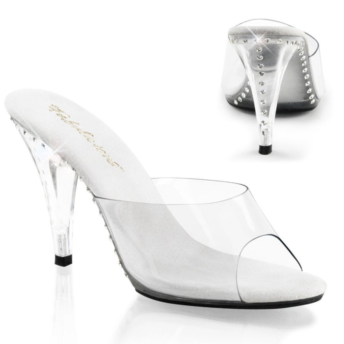 Průhledné pantofle CAR401LS/C/M na bikini fitness | CARESS-401LS Fabulicious