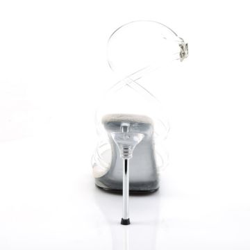 Průhledné páskové sandály na jehlovém podpatku CHIC07/C/M | CHIC-07 Fabulicious - zezadu