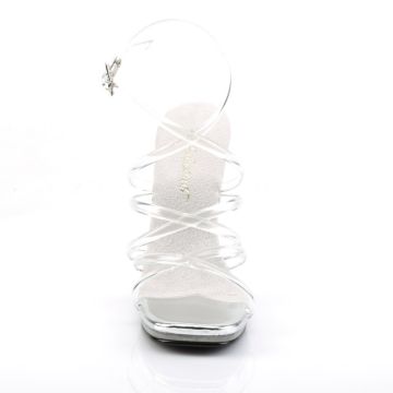 Průhledné páskové sandály na jehlovém podpatku CHIC07/C/M | CHIC-07 Fabulicious - zepředu