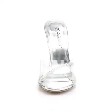 Průhledné pantofle na podpatku CLE401R/C | CLEARLY-401R Fabulicious - zepředu