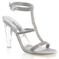 Luxusní stříbrné sandály CLEARLY-418/SSA