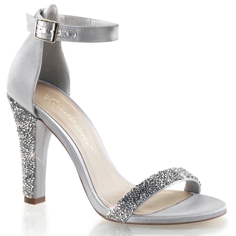 Stříbrné sandály CLE436/SSA - výprodej | CLEARLY-436 Fabulicious