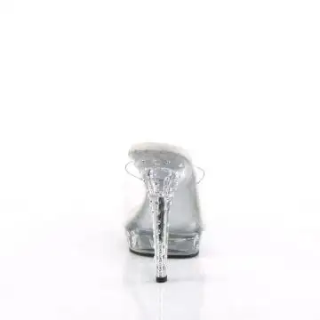 Průhledné pozing pantofle na nízké platformě LIP101SDT/C/M | LIP-101SDT Fabulicious - zezadu