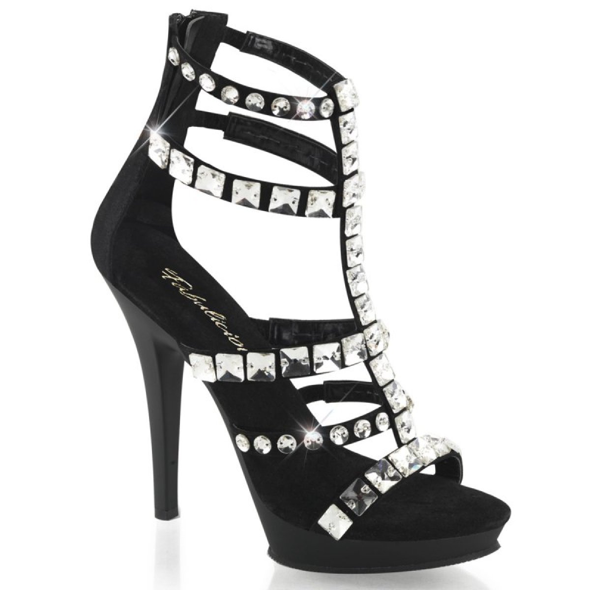 Černé zdobené luxusní sandály LIP158/BNB/M výprodej | LIP-158 Fabulicious