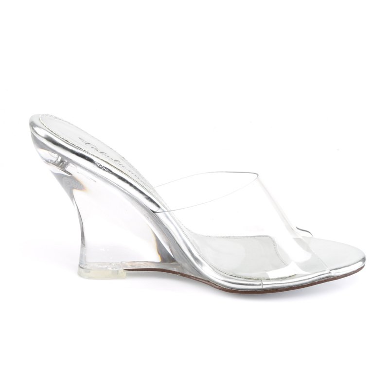 Průhledné pantofle na klínku LOVELY-401/C/M | LOVELY-401 Fabulicious - z vnějšku