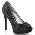 Společenské lodičky s černými glitry LUMINA-27G/B
