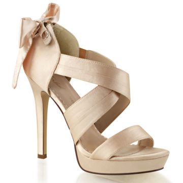 Šampaň svatební sandálky na podpatku LUMINA29/CHASA | LUMINA-29 Fabulicious