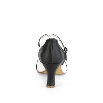 Černobílé retro lodičky FLAP25/B-WPU Pin Up Couture | FLAPPER-25 Pin Up Couture - zezadu Černobílé retro lodičky FLAP25/B-WPU Pin Up Couture | FLAPPER-25 Pin Up Couture - zezadu