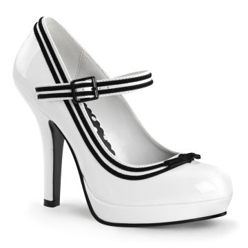 SECRET-15/WPT Bílé retro lodičky Pleaser