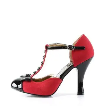Černočervené retro lodičky na podpatku SMITT10/RMCSUE-BPT | SMITTEN-10 Pin Up Couture - z vnitřku