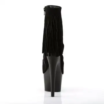 Černé go-go boty s třásněmi Pleaser ADO1019/BSUE/M | ADORE-1019 Pleaser - zezadu