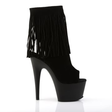 Černé go-go boty s třásněmi Pleaser ADO1019/BSUE/M | ADORE-1019 Pleaser - z vnějšku Černé go-go boty s třásněmi Pleaser ADO1019/BSUE/M | ADORE-1019 Pleaser - z vnějšku