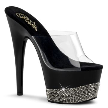 ADORE-701-3 | Černé sexy pantofle na podpatku a platformě ADO701-3/C/B-PW Pleaser