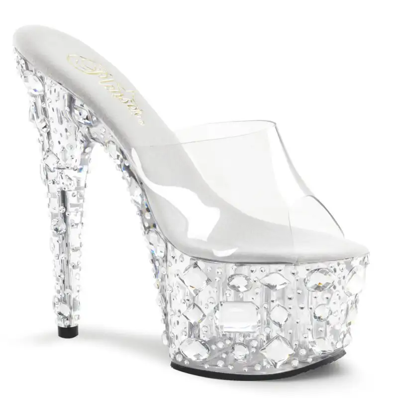 Průhledné pantofle s krystaly ADO701MR/C/M Pleaser
