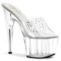 ADORE-701RS/C/M Průhledné sexy pantofle na podpatku a platformě