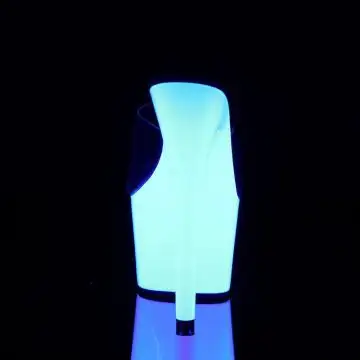 Bílé svítící sexy pantofle ADO701UV/C/NW | ADORE-701UV Pleaser - zezadu