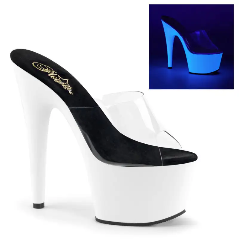 Bílé svítící sexy pantofle ADO701UV/C/NW