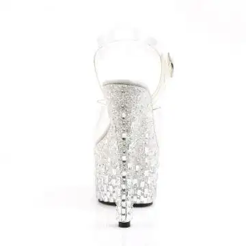 Luxusní sandály na krystalickém podpatku ADO708MR-5/C/W-S | ADORE-708MR-5 Pleaser - zezadu