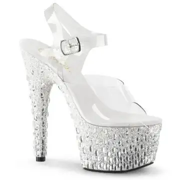 Luxusní sandály na krystalickém podpatku ADO708MR-5/C/W-S | ADORE-708MR-5 Pleaser