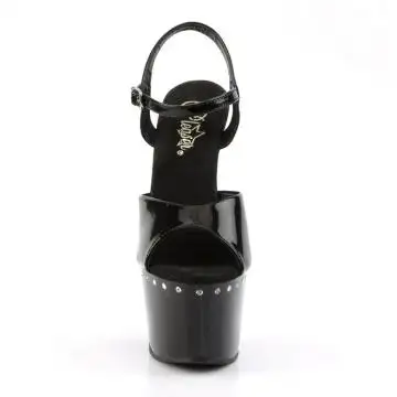 Černé sexy sandály ADO709LS/B/M Pleaser | ADORE-709LS Pleaser - zepředu