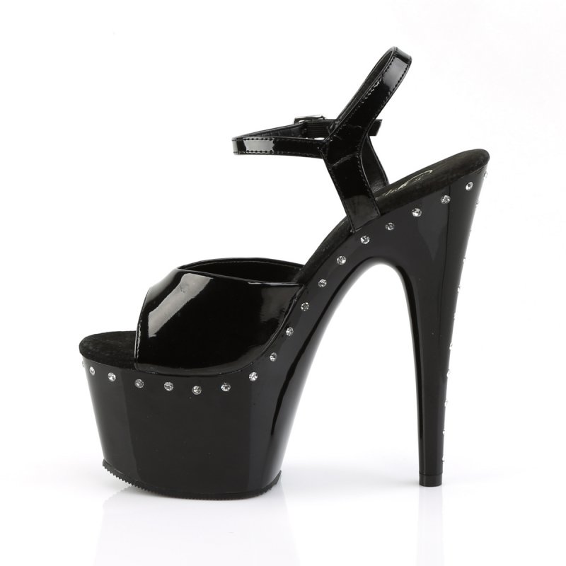 Černé sexy sandály ADO709LS/B/M Pleaser | ADORE-709LS Pleaser - z vnitřku