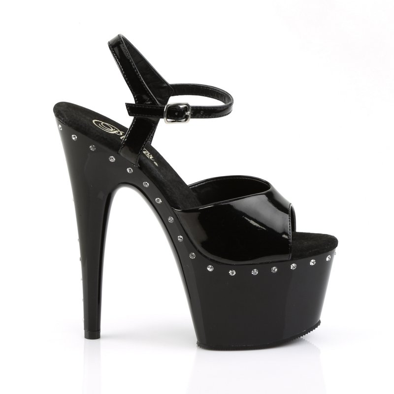 Černé sexy sandály ADO709LS/B/M Pleaser | ADORE-709LS Pleaser - z vnějšku
