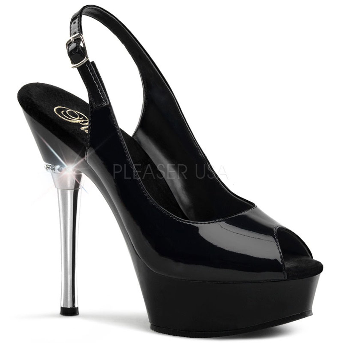 Sexy lodičky ALLURE-654/B/M s volnou patou | ALLURE-654 Pleaser