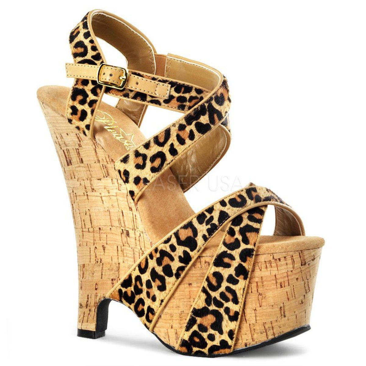 Páskové sexy boty na klínku BEAU-615/TLPPY/CK korek | BEAU-615 Pleaser