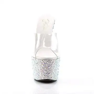 Luxusní pantofle pro go-go tanečnice Pleaser BEJ701MS/C/SRS | BEJEWELED-701MS Pleaser - zepředu