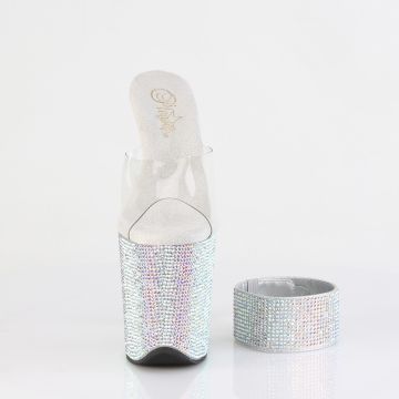 Exkluzivní pantofle osázené kamínky Pleaser BEJ812RS/C/SMCRS | BEJEWELED-812RS - zepředu