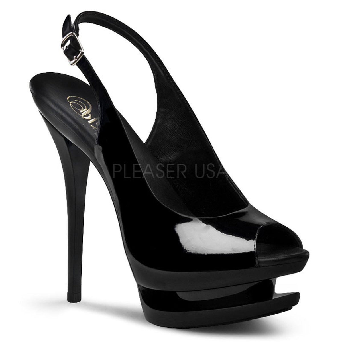 BLONDIE-654/B/M sexy černé boty na jehlovém podpatku a platformě