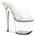 DIAMOND-701/C/M Průhledné sexy boty na extra vysokém podpatku a platformě