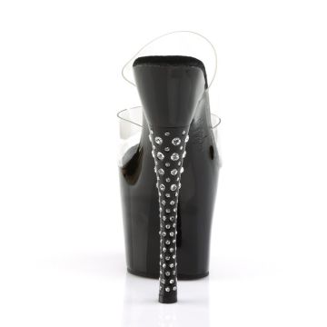 DIAMOND-702/C/B Sexy boty na extra vysokém podpatku Pleaser - zezadu