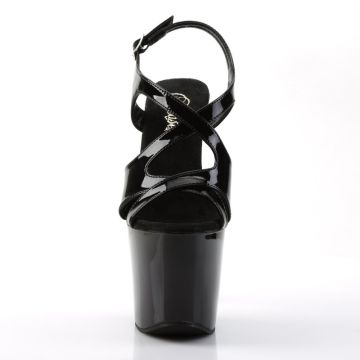 Černé páskové boty na platformě a podpatku DIA730/B/M | DIAMOND-730 Pleaser - z vnitřku