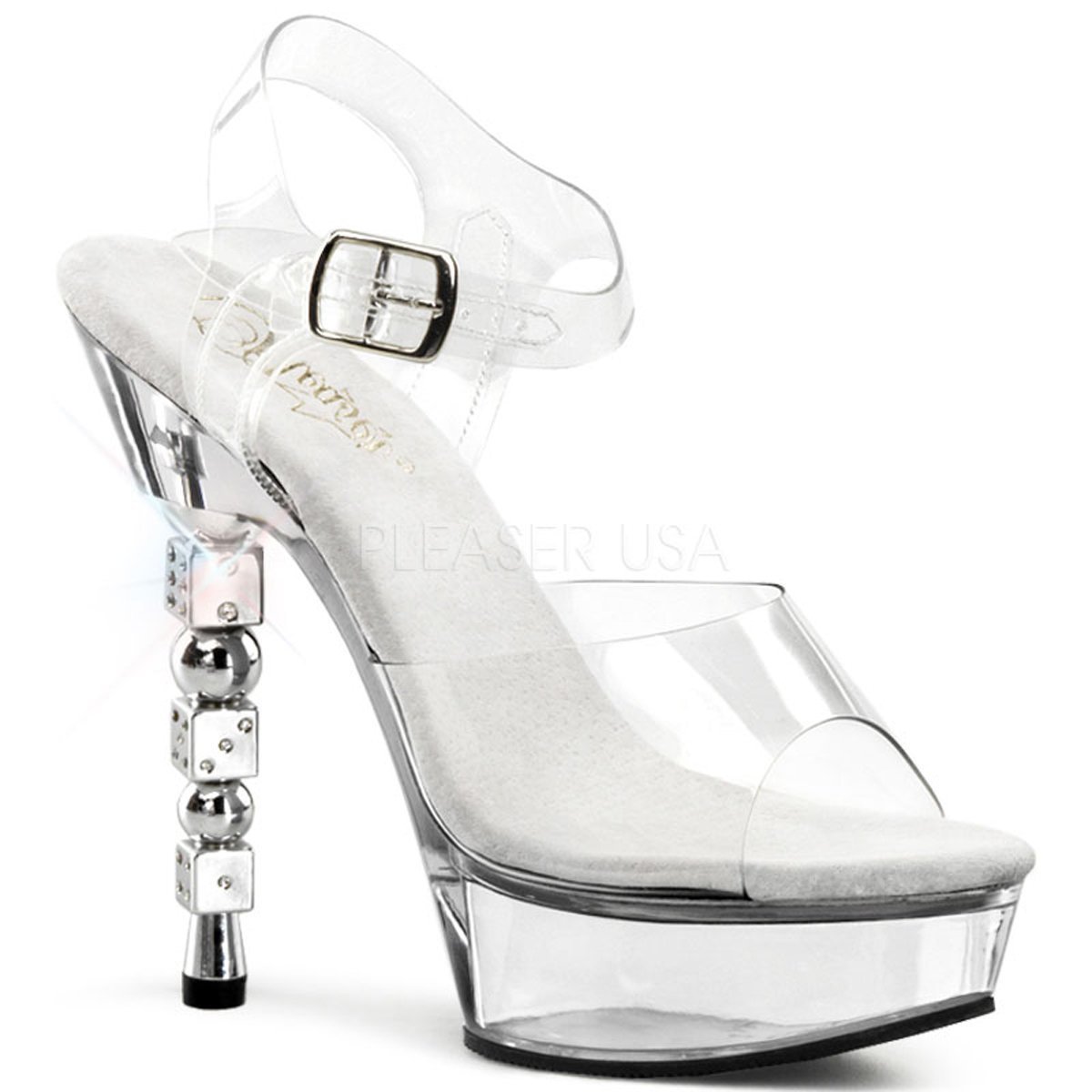 Sexy striptýzové sexy boty na podpatku a platformě DICE-608/C/M | DICE-608 Pleaser