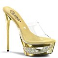 ECLIPSE-601DM Zlatá sexy obuv na podpatku a platformě