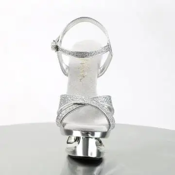 Stříbrné sexy sandály na jehle ECP619G/S/M | ECLIPSE-619G Pleaser - zepředu