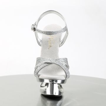 Stříbrné sexy sandály na jehle ECP619G/S/M | ECLIPSE-619G Pleaser - zepředu Stříbrné sexy sandály na jehle ECP619G/S/M | ECLIPSE-619G Pleaser - zepředu